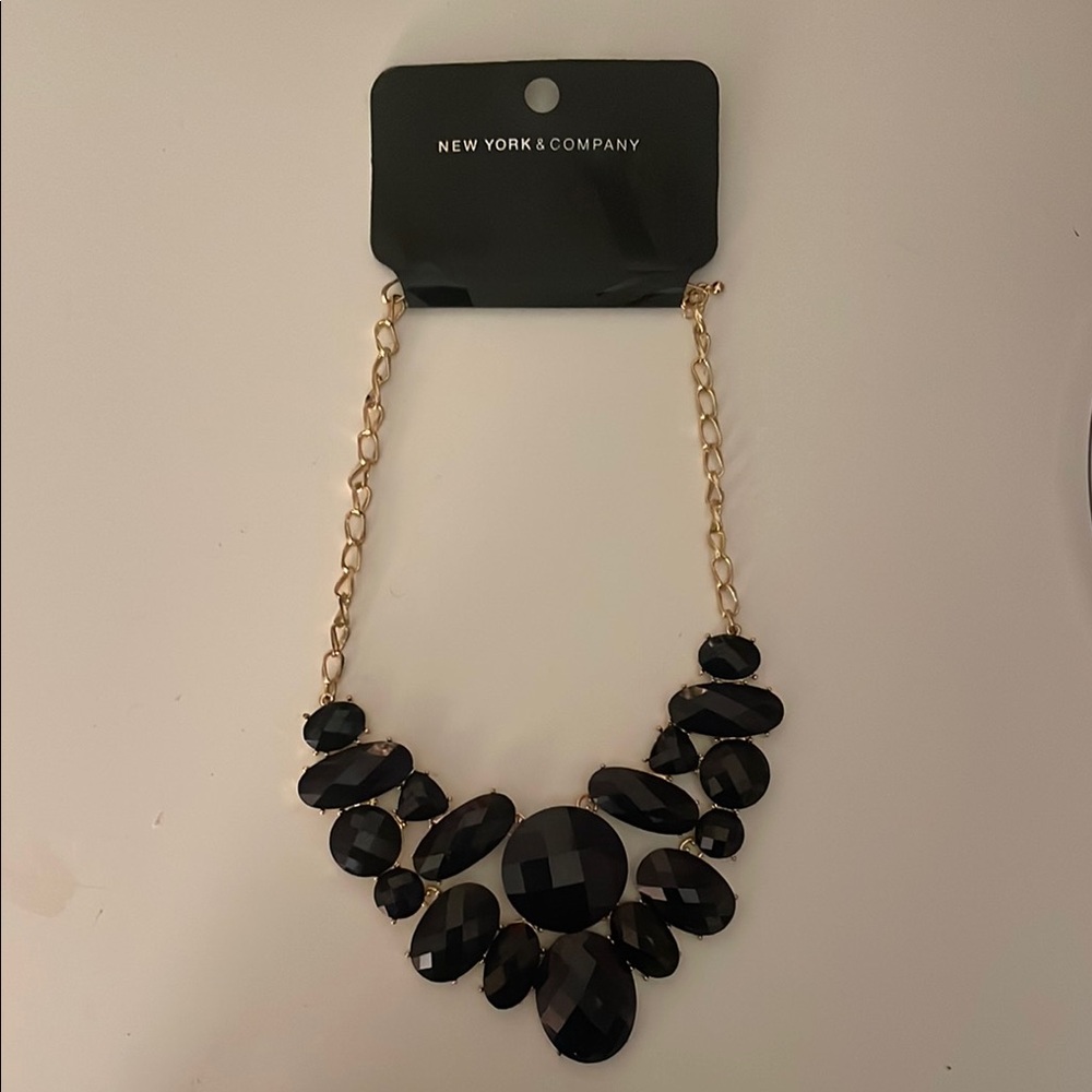 New York & Company Black Statement Necklace